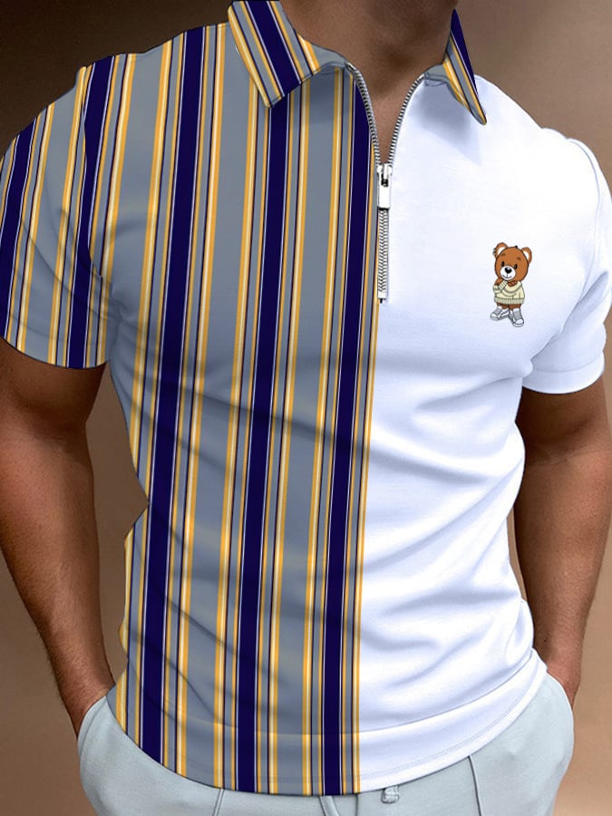 Casual Men'S Zipper Polo