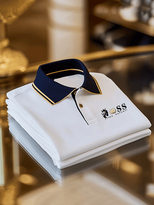 Men's Retro Letter Design Printed Casual Polo Shirt