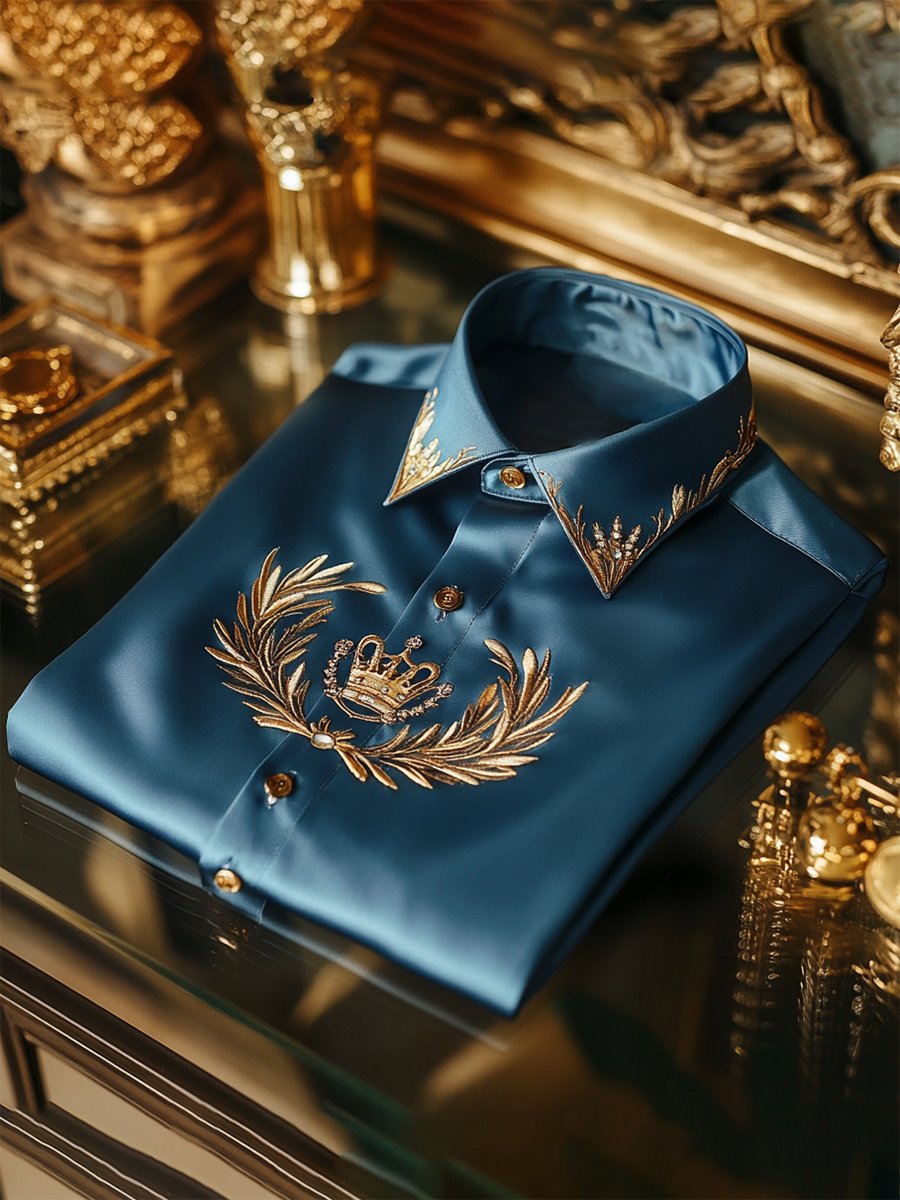 Men's Satin Luxe Long Sleeve Button Down Shirt