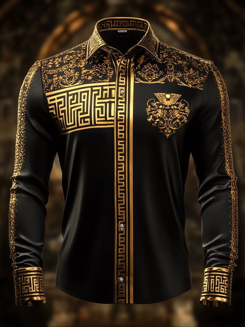 Men's Satin Luxe Long Sleeve Button Down Shirt