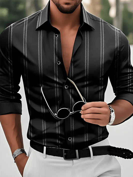 Men's Street Style Business Casual Printed Long Sleeve Shirt