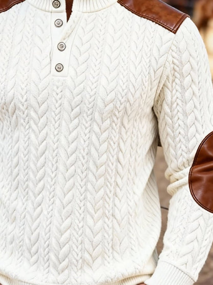 Men's Retro Comfort Warm Textured Fabric Hooded Sweatshirt