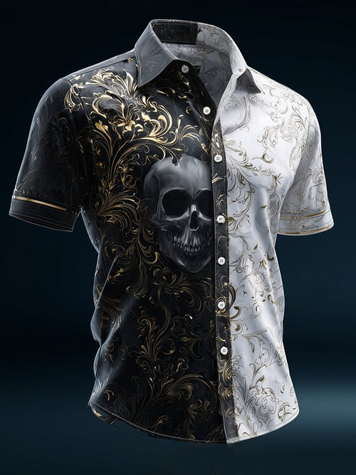 Men's Casual Retro Dark Satin Shirt