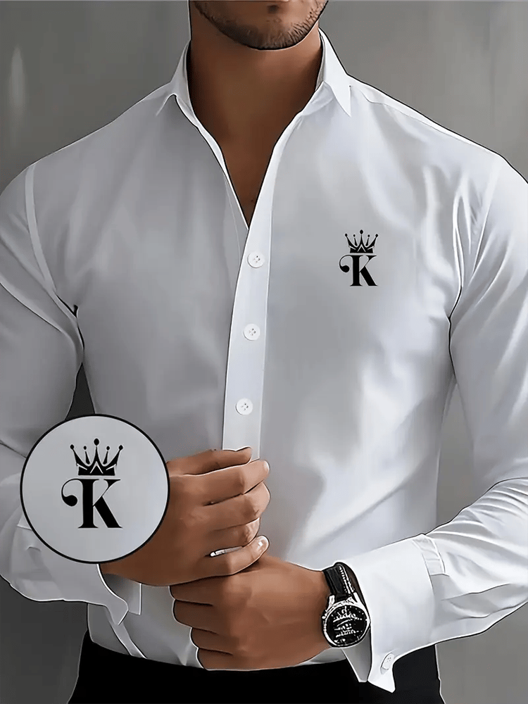 Men's Street Style Business Casual Printed Long Sleeve Shirt