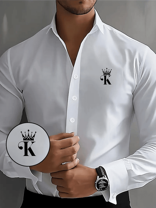 Men's Street Style Business Casual Printed Long Sleeve Shirt