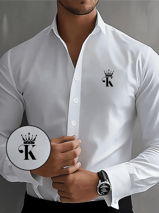 Men's Street Style Business Casual Printed Long Sleeve Shirt
