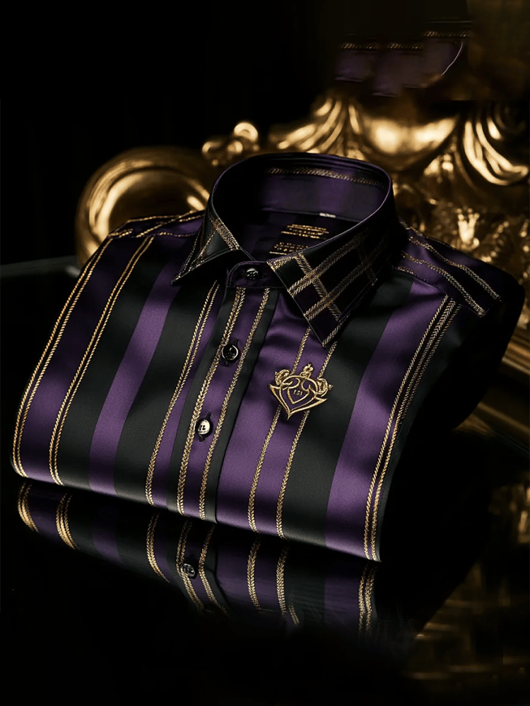 Men's Satin Luxe Print Short Sleeve Button Shirt