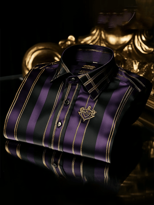 Men's Satin Luxe Print Short Sleeve Button Shirt