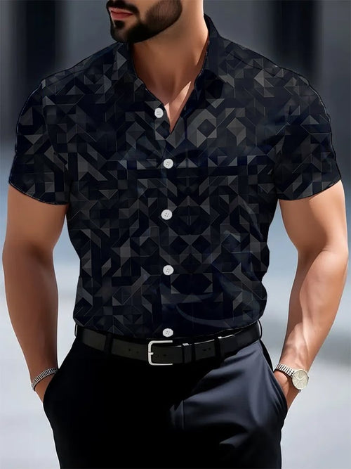 Men's Casual Business Geometric Shirt