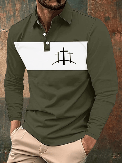 Men's Faith Printed Casual Polo Shirt