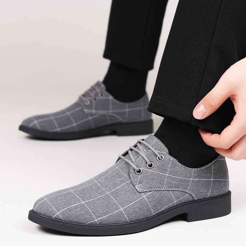 Men's Plaid Business Casual Shoes (Minimum Purchase Quantity: 2 Pairs)