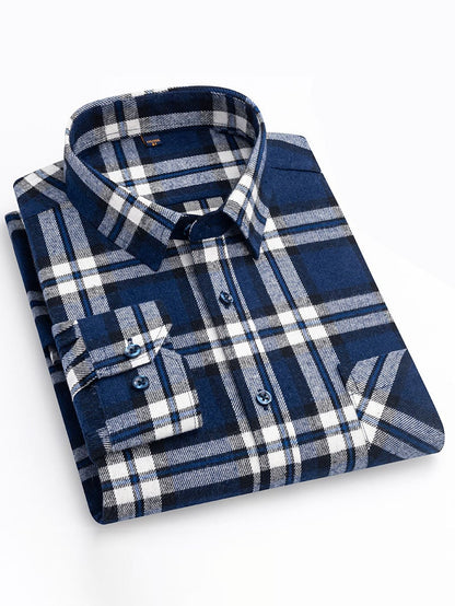 Men'S Retro Plaid Cotton Shirt