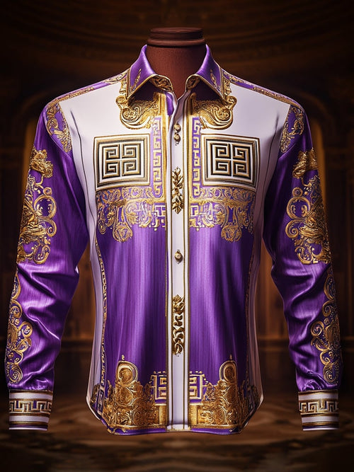 Men's Satin Luxe Long Sleeve Button Down Shirt