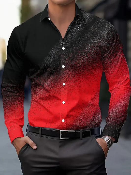 Men's Street Style Business Casual Printed Long Sleeve Shirt