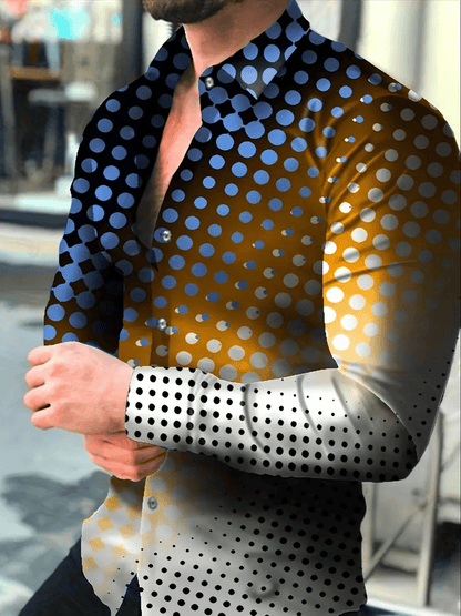 Men's Plaid Business Long Sleeve Shirt