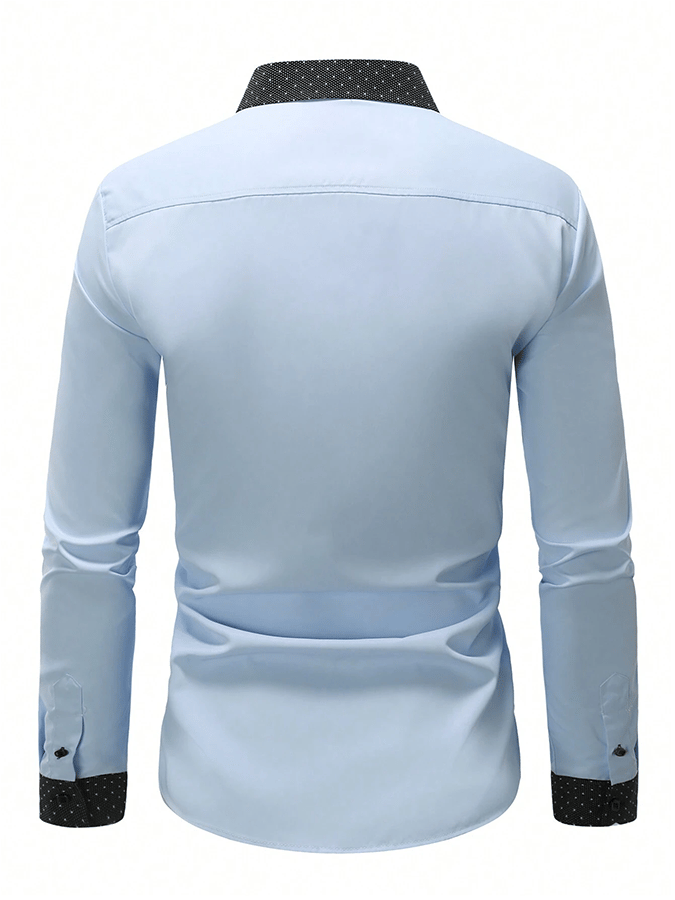 Men's Geometric Design Business Casual Shirt