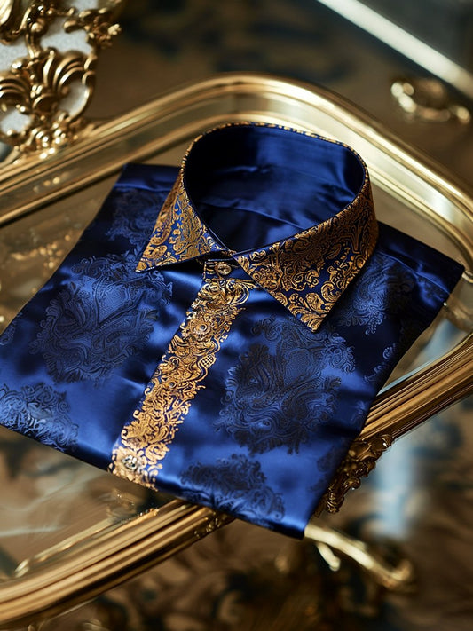 Men's Satin Luxury Business Long Sleeve Shirt