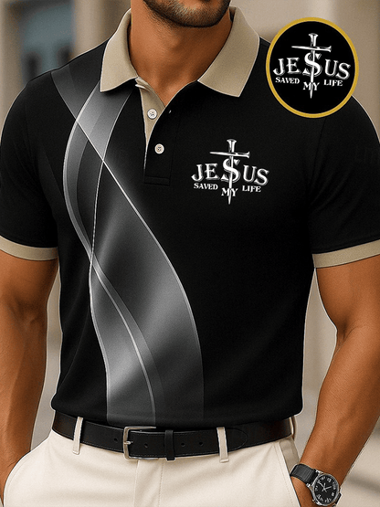 Men's Faith Printed Casual Polo Shirt