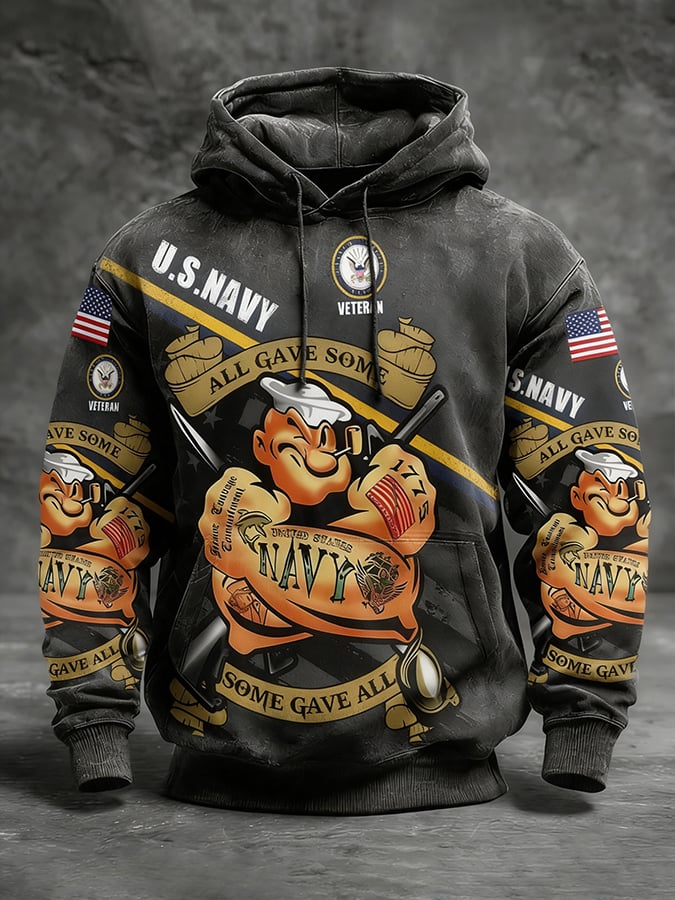Men's winter patriotic hooded sweatshirt