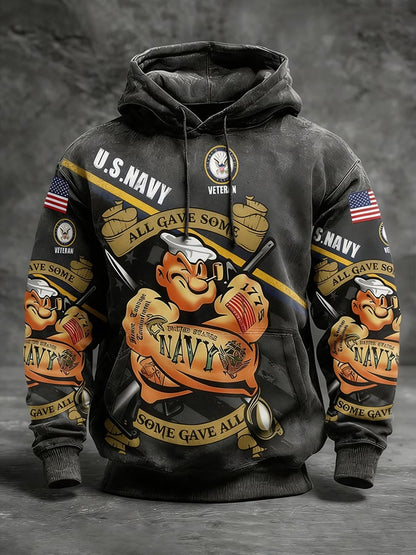 Men's winter patriotic hooded sweatshirt