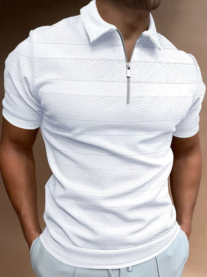 Fashion Casual Lapel Knitted Jacquard Polo