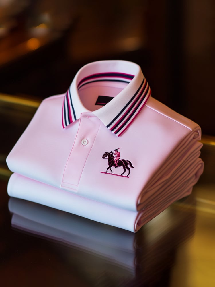 Men's Classic Business Check Button Short Sleeve Polo Shirt