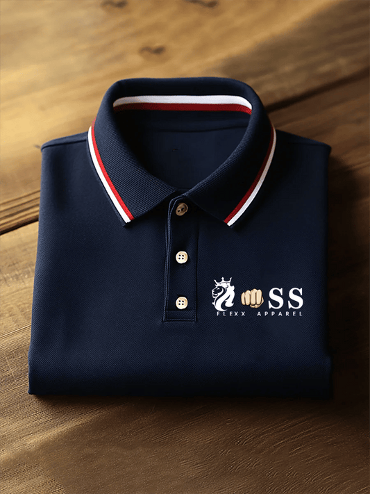 Men's Retro Letter Design Printed Casual Polo Shirt