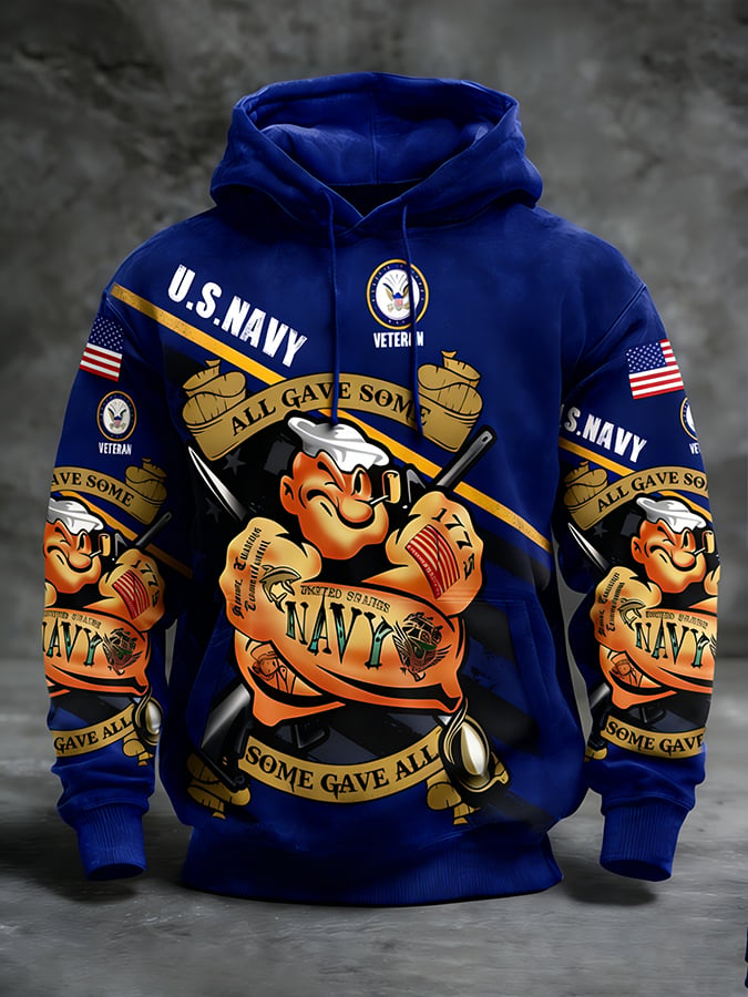 Men's winter patriotic hooded sweatshirt