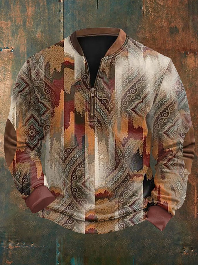 Men's Retro Geometric Printed Sweatshirt