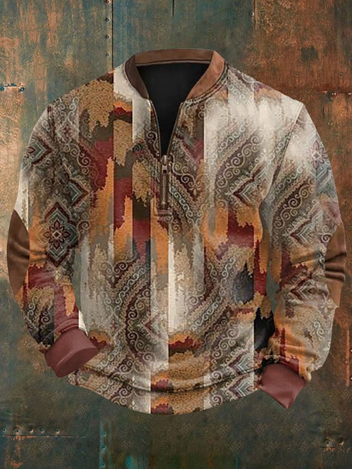 Men's Retro Geometric Printed Sweatshirt