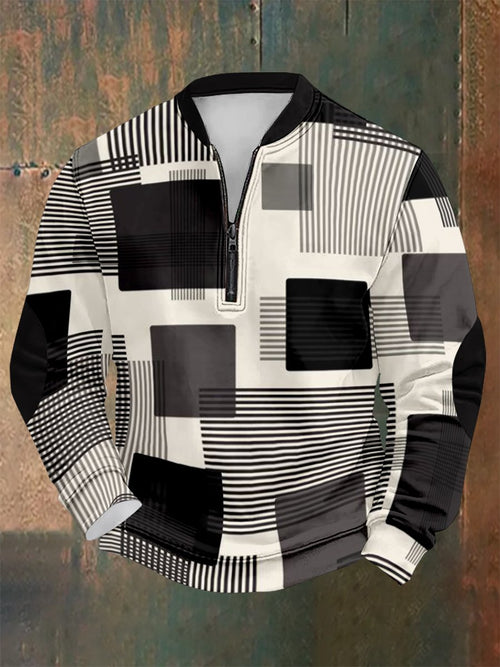 Men's Vintage Geometric Style Print Sweatshirt