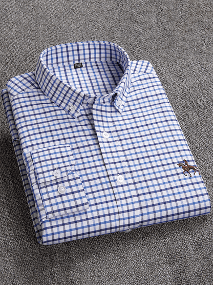 Men's 100% cotton business long-sleeved shirt