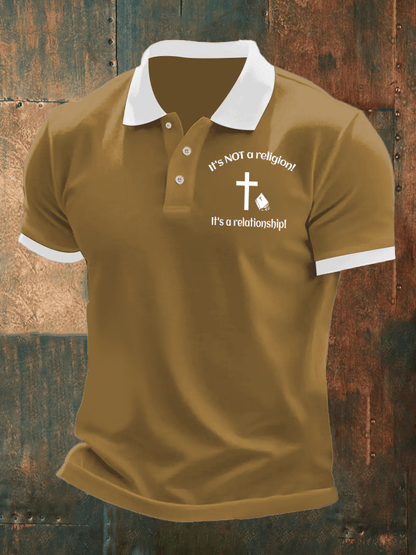 Men's Christianity Is Not A Religion It Is A Relationship Printed POLO Shirt