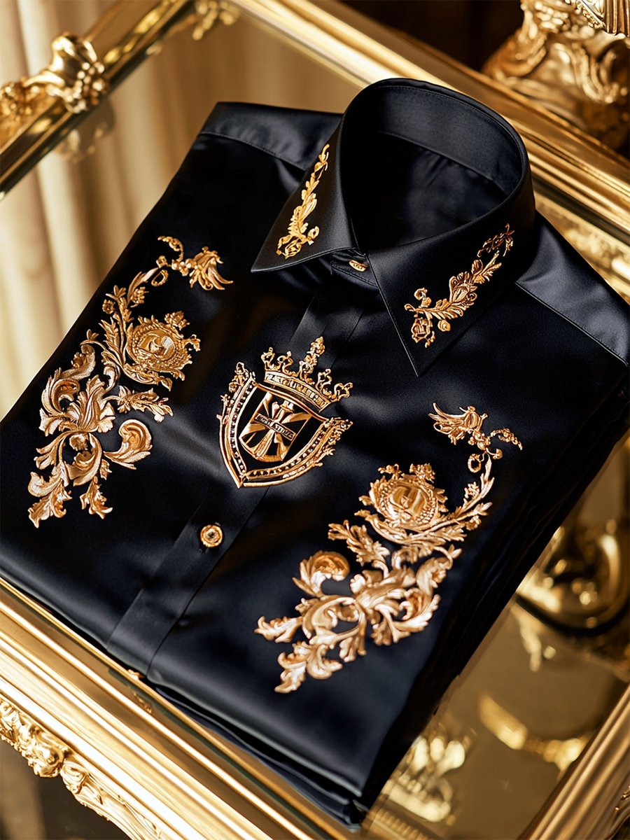 Men's Satin Luxe Long Sleeve Button Down Shirt