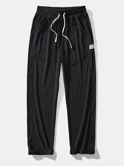 Relax Fit Contrast Corduroy Polo Collar Sweatshirt & Straight Leg Corduroy Pants