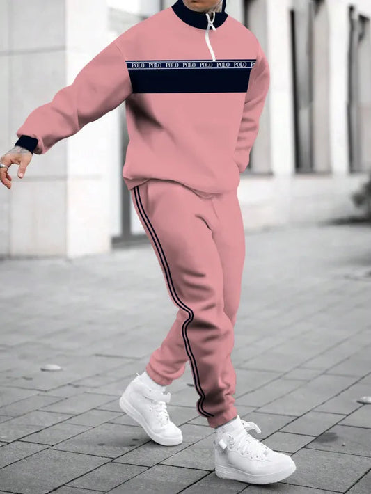 Relaxed Zipper Long Sleeve Two Piece Set