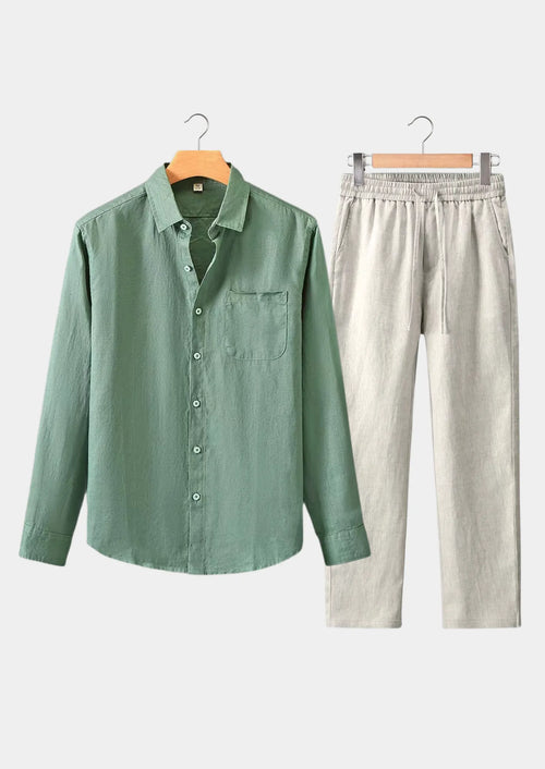 Aurelio Longsleeve Summer Set - Green/beige