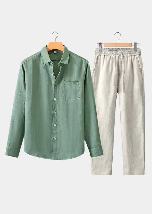 Aurelio Longsleeve Summer Set - Green/beige
