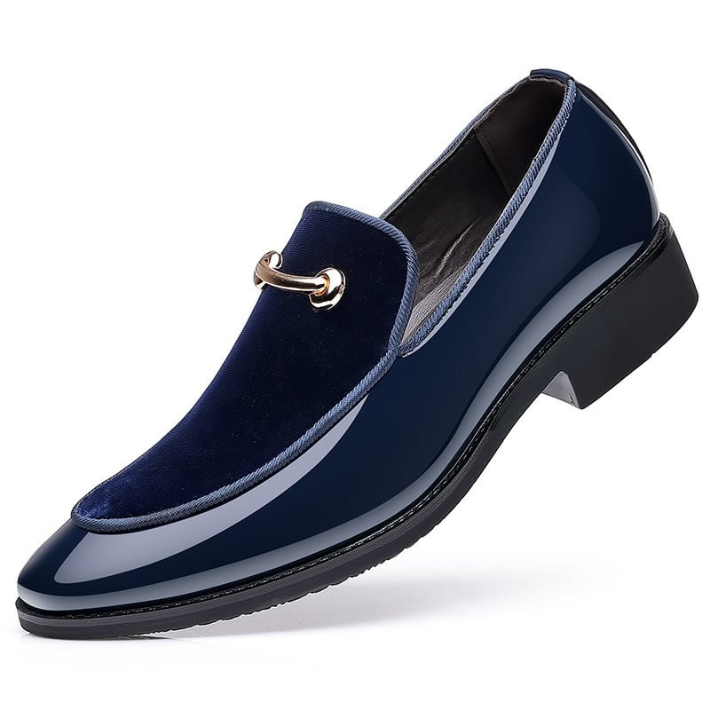 Men's Business Formal Casual Suede Patchwork Loafer Faux Leather Patant Shoes