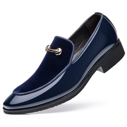 Men's Business Formal Casual Suede Patchwork Loafer Faux Leather Patant Shoes