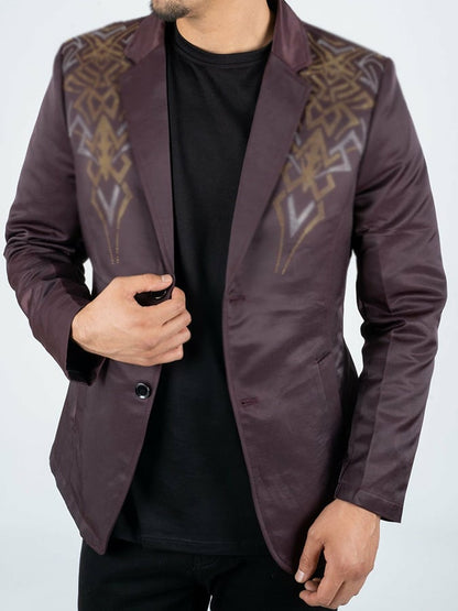 Men's Fashion Commuter Print Design Suit Jacket