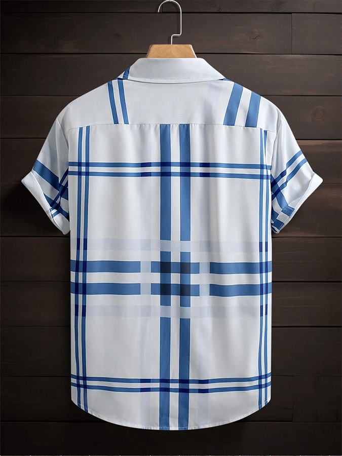 Men's Plaid Business Short Sleeve Shirt