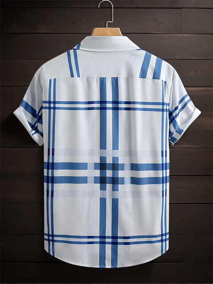 Men's Plaid Business Short Sleeve Shirt
