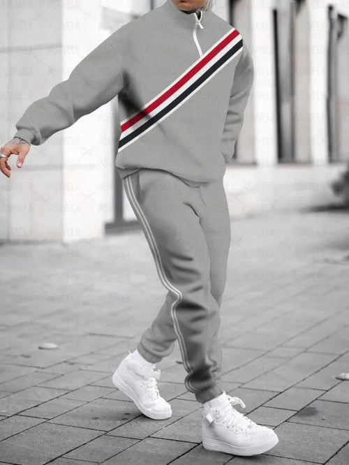 Relaxed Zipper Long Sleeve Two Piece Set