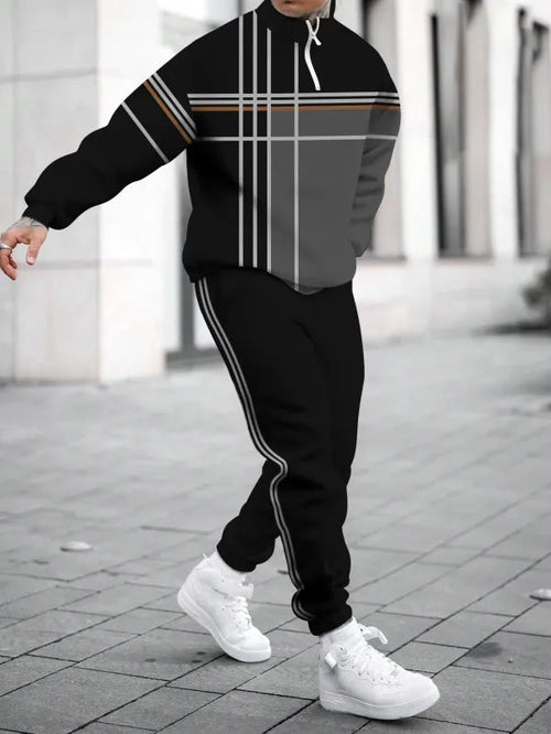 Relaxed Zipper Long Sleeve Two Piece Set