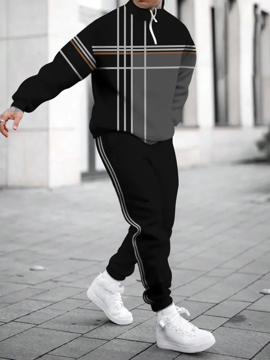 Relaxed Zipper Long Sleeve Two Piece Set