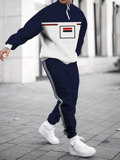 Relaxed Zipper Long Sleeve Two Piece Set
