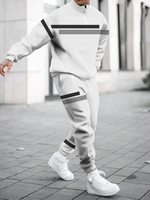 Relaxed Zipper Long Sleeve Two Piece Set