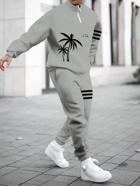 Relaxed Zipper Long Sleeve Two Piece Set