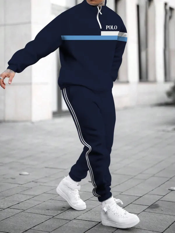 Relaxed Zipper Long Sleeve Two Piece Set